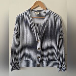 Umgee Women's Medium Lightweight Cardigan Blue & White Button Down